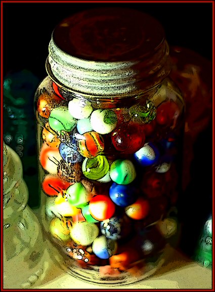 Marbles are Free. The jar is full of little spheres